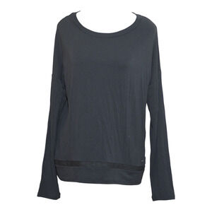 Mondetta Black Sun Tee Mesh Panel Active Top Long Sleeve Size M